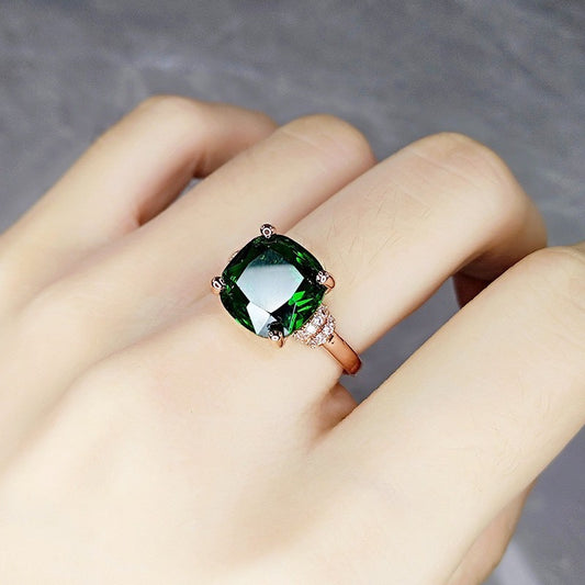 Emerald Ring Female Crystal Gem Ring