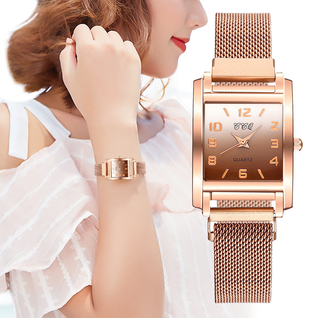 Magnetic buckle casual quartz female watch