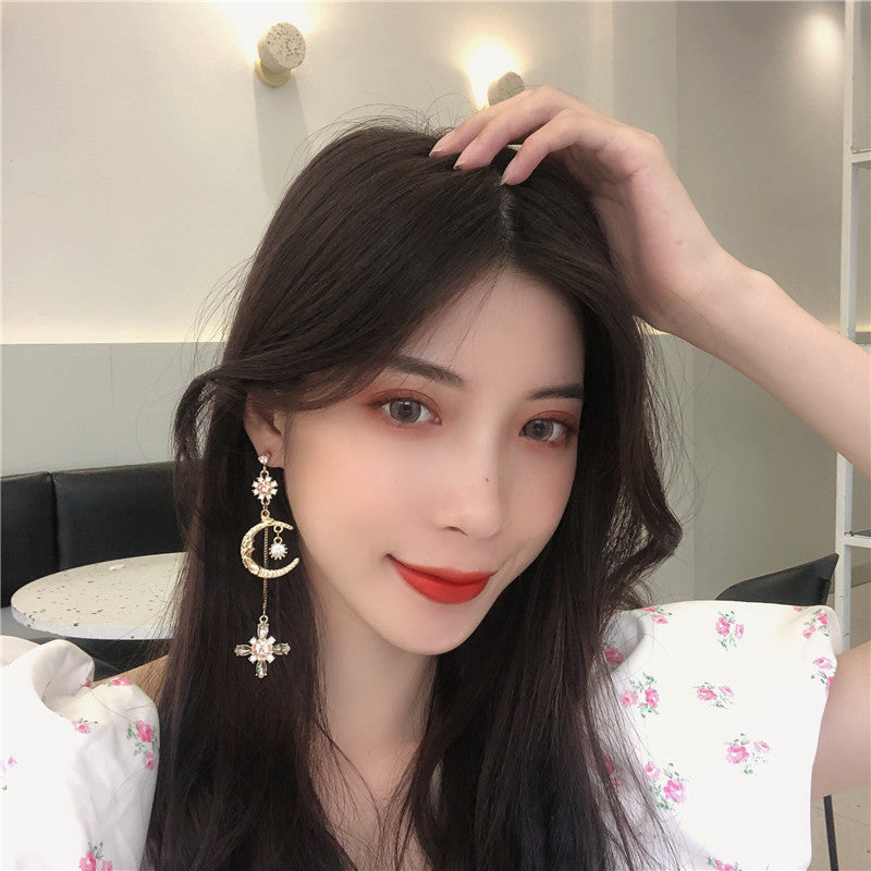 Asymmetrical Long Tassel Earrings Simple Earrings Women