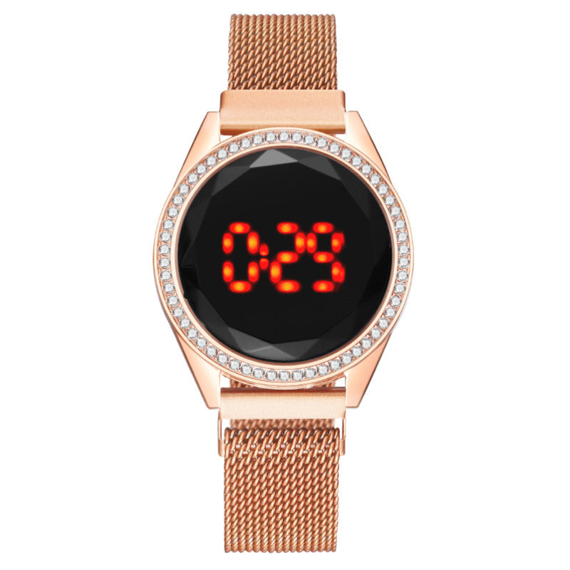 Fashion Diamond-Studded Led Electronic Ladies Watch Ladies Watch Lazy Magnet Magnet