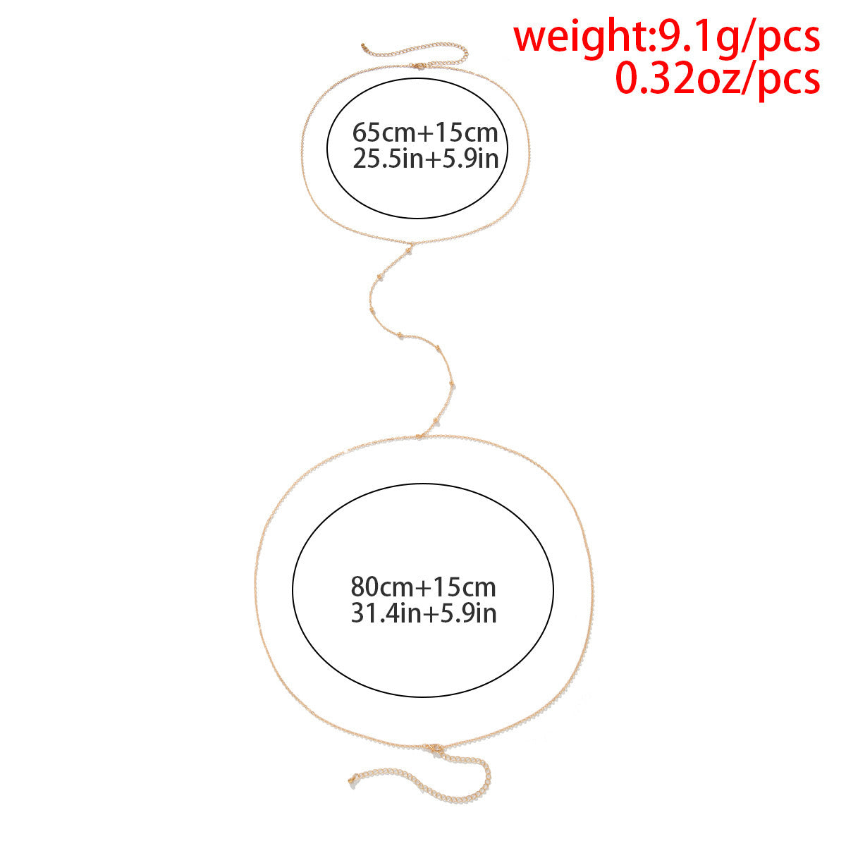 Necklace One Piece Chain Female Metal Orb Chain Body Chain Waist Chain