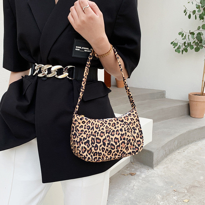 Women Handbag Butterfly Cow Leopard Printed Pattern Underarm Bags Small Shoulder Bag