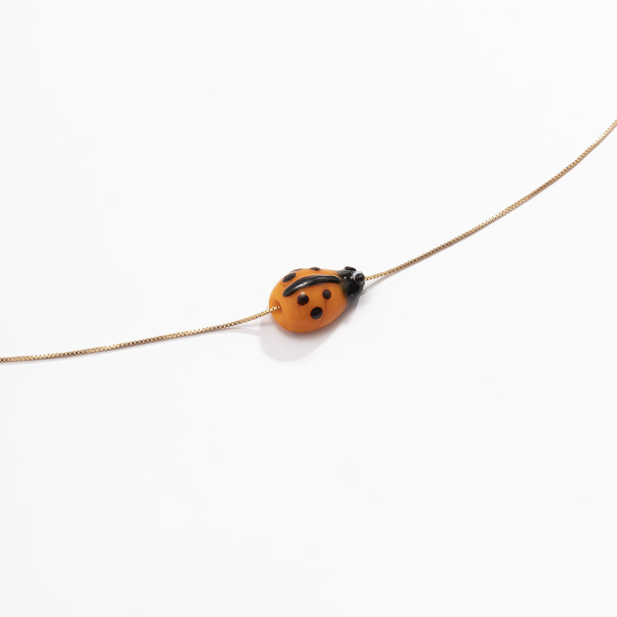 Ladybug Color Pendant Waist Chain Female Simple Thin Box Chain Body Chain