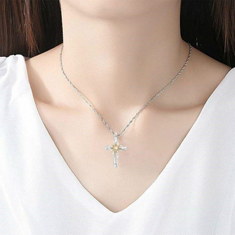 Fashion Octagon Star Cross Pendant Necklaces For Women