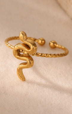 Cross-border Supply Snake-shaped Hip Hop Rock Wind Open Ring