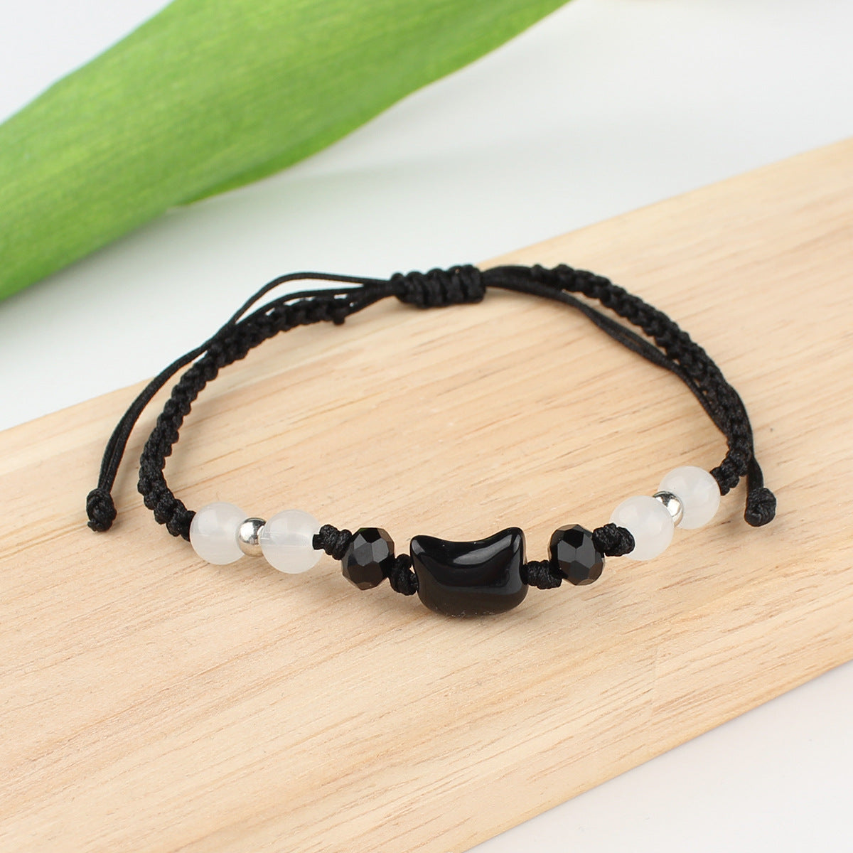 Black Cat White Cat Beaded Hand Weaving Bracelet Men And Women