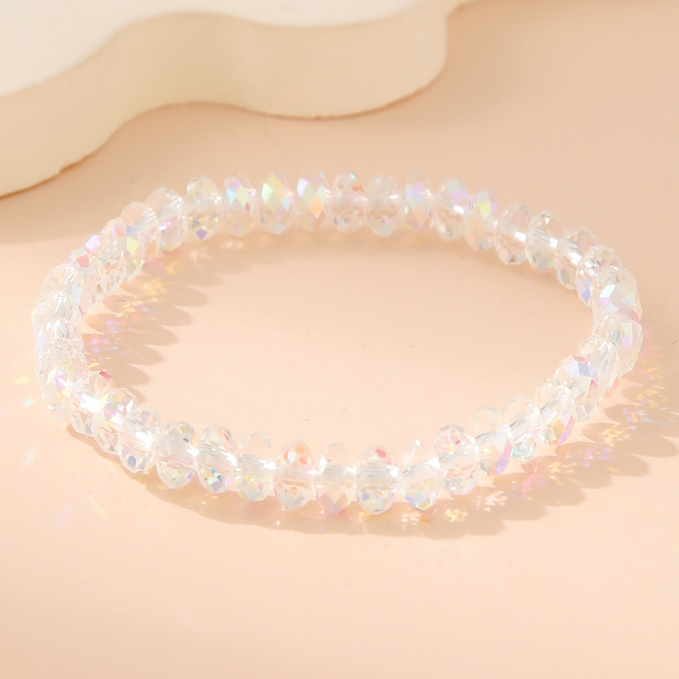 Fashion White Polygon Beaded Bracelet For Women