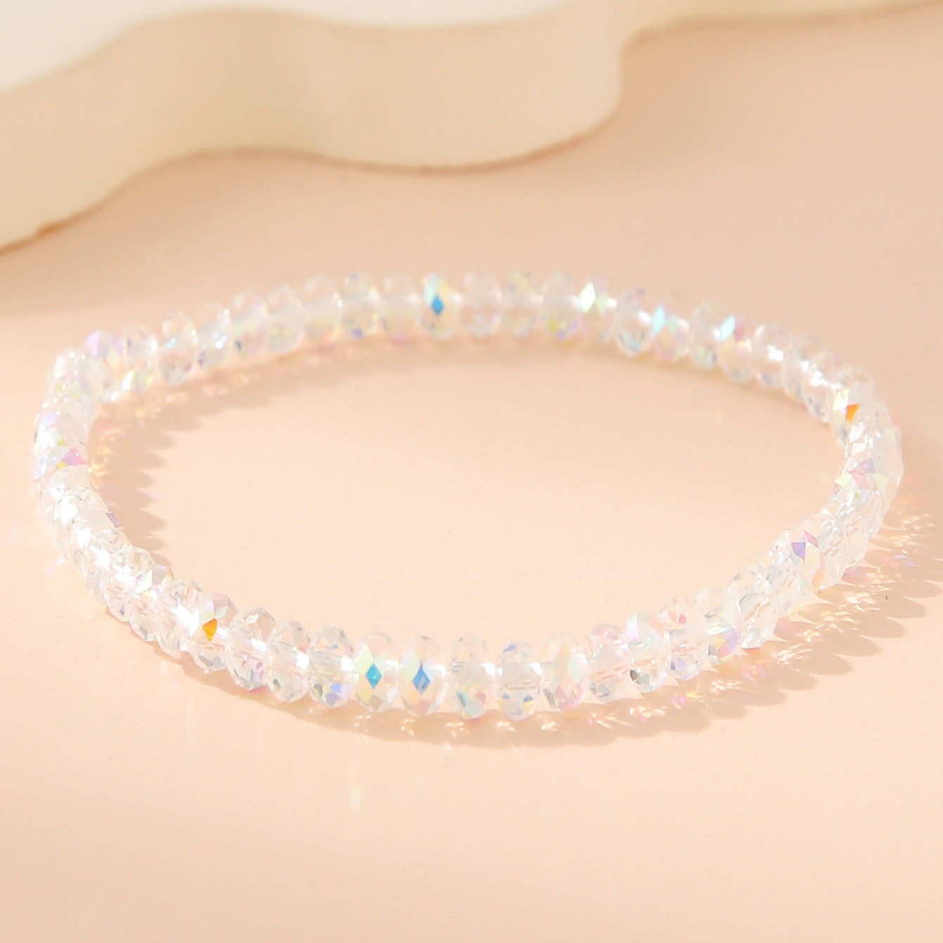 Fashion White Polygon Beaded Bracelet For Women